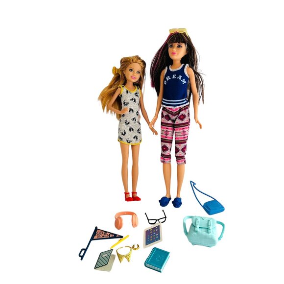 Barbie Camping Fun Skipper Bunkbed Stacie Pajamas School Spirit Accessories Lot - Picture 1 of 5